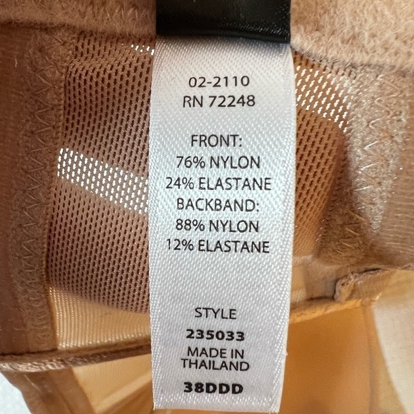 Paramour by Felina Marvelous Strapless Full Busted‎ Neutral Underwire Bra 38DDD - Picture 9 of 13